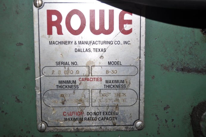 30" x .065" Rowe #B-30, 7-roll, entry & exit pinch roll w/ air lift, cascade rolls - Image 9