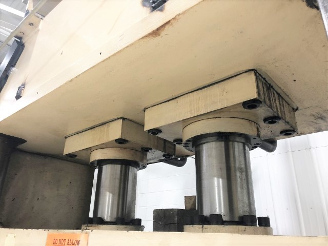 300 Ton, Schuler #4-CP-300, 4-post, 6" stroke, 20" daylight, 74" x 52" bed, AB SLC, floor standing - Image 8