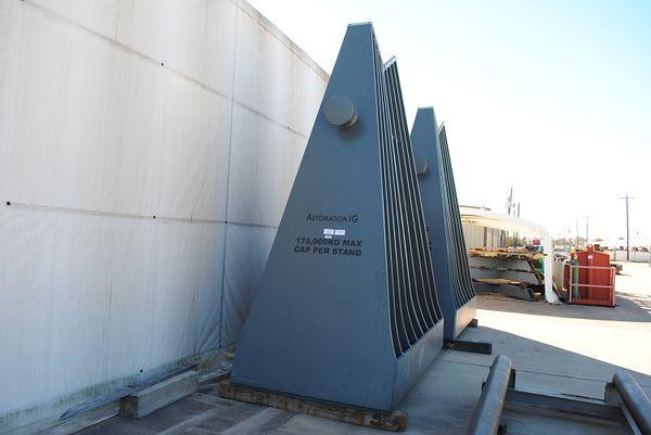 385 Ton, Steam turbine rotor stands, 143" floor to V, 155" OAH, 385 ton combined capacity - Image 5