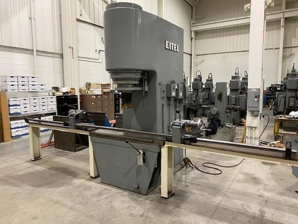 220 Ton, Eitel #RP-200, hydraulic straightening press, 10" stroke, 33" daylight, S/N 14195,1977 - Image 6