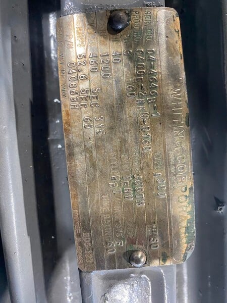 40            1200        Whiting Corp.,Frame 365TX, TENV, 3 ph, 460 Volts - Image 3