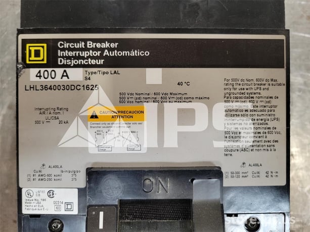 Square D Lhl Mccb 24 Volts DC Uv, 1000-2000 Amps Instantaneous - Image 5
