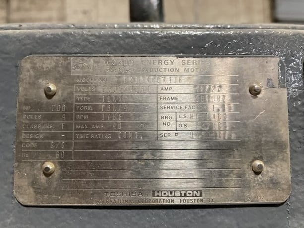 200 HP 1800 RPM Toshiba, Frame 5010UZ, TEFC BB, 2300/4160 Volts - Image 1