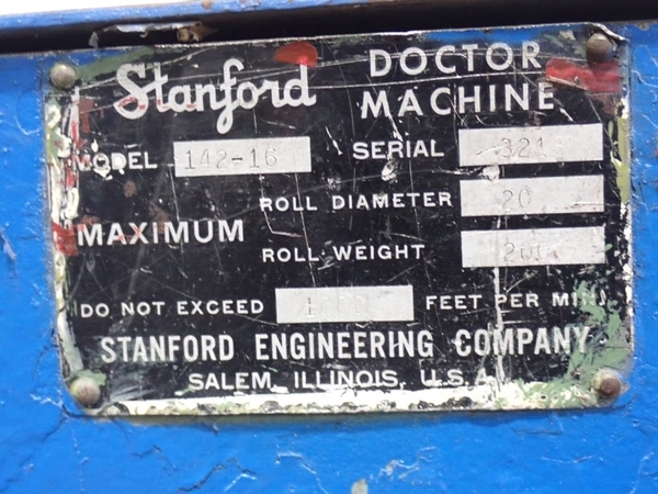 Stanford #142, 16" doctor rewinder, 20" max diameter, 1000 FPM, 5 HP, 1725 RPM - Image 8