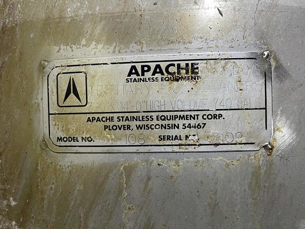 Apache, Stainless Steel secondary cleaner tanks, 3' D x 14' H (3 available) - Image 5