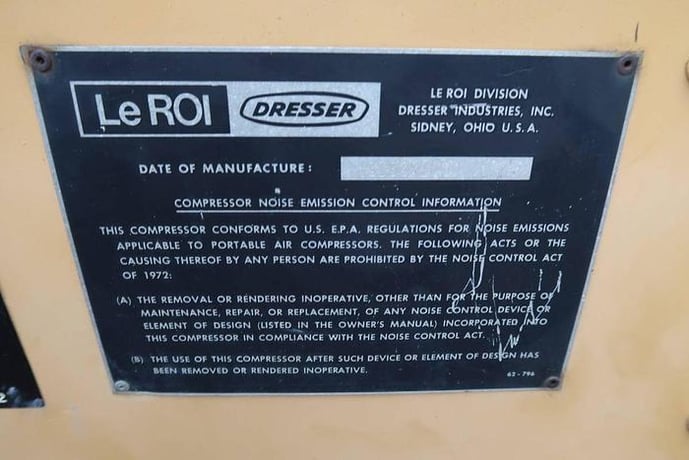 185 cfm, 100 psi, Leroi #185, portable diesel compressor, 9098 hours - Image 7