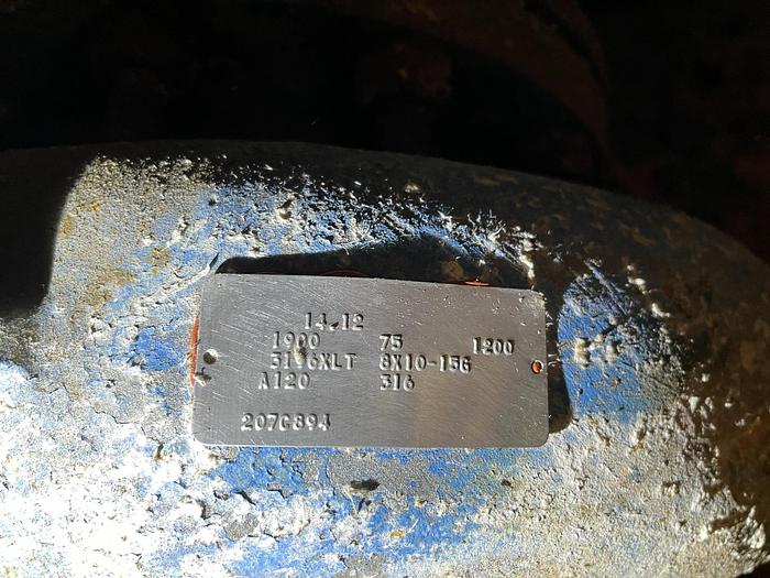 Goulds #3196XLT, 8x10-15G First bleach washer seal tank centrifugal pump, 50 HP - Image 3