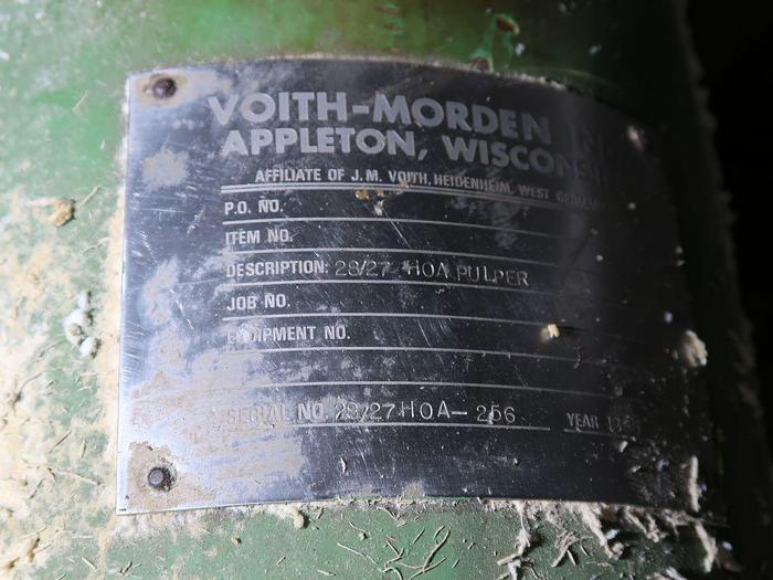 Voith #28/27, pulper with 460 V. drive, 125 HP - Image 7