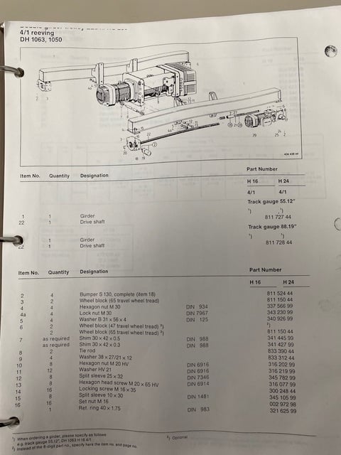20 Ton, Pro-Action, 81' span, Demag under running hoist, wireless remote, 2 available #2052 - Image 9
