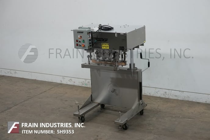 SureKap #SK600, automatic, inline, Stainless Steel, 3 station, 6 spindle roll over conveyor capper - Image 5