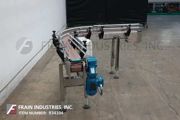 4-1/2" wide x 8.9' long, BMI, 90° Stainless Steel conveyor, equipped with a 48" long infeed to 90° turn to - Image 3