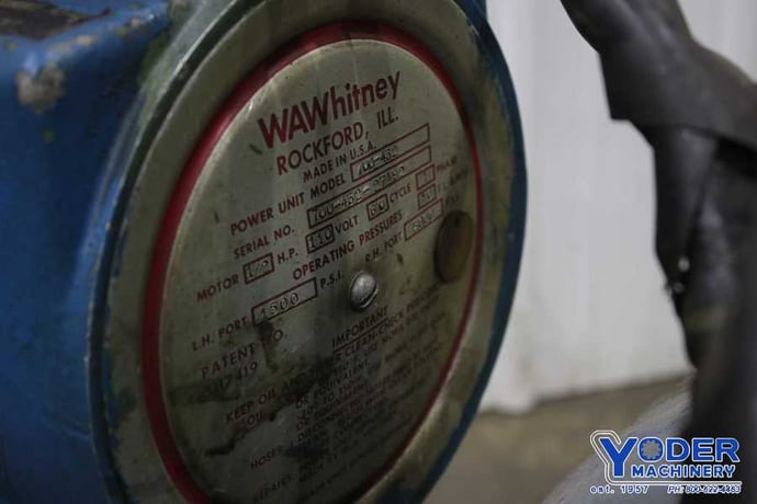 100 Ton, Whitney #790-050, portable hydraulic punch w/pump, 6-1/4" throat, 1/2 HP, #74700 - Image 10