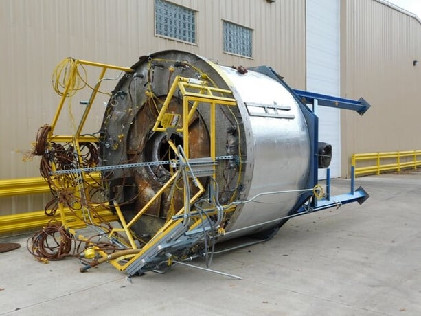 Stainless Steel spray dryer absorber, 95" cone side, 63" straight side, 126" legs, 8-1/2" discharge - Image 2