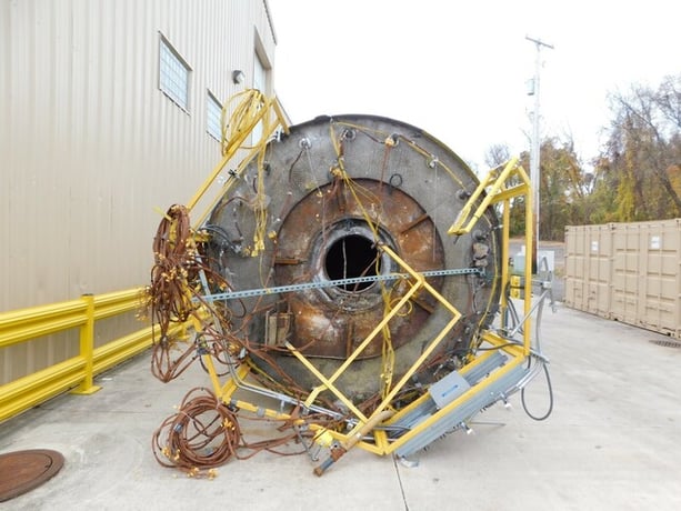 Stainless Steel spray dryer absorber, 95" cone side, 63" straight side, 126" legs, 8-1/2" discharge - Image 6