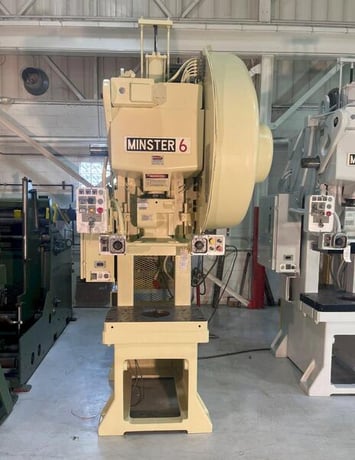 60 Ton, Minster #6SS, OBS flywheel press, 6" stroke, 17" Shut Height, air clutch & brake, 90 SPM, 1995 - Image 1