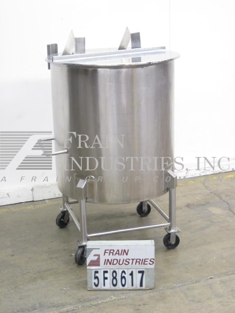 250 gallon 316 Stainless Steel, single wall tank, 36" OD, 50" straight wall, flat top w/dual flip top covers - Image 1