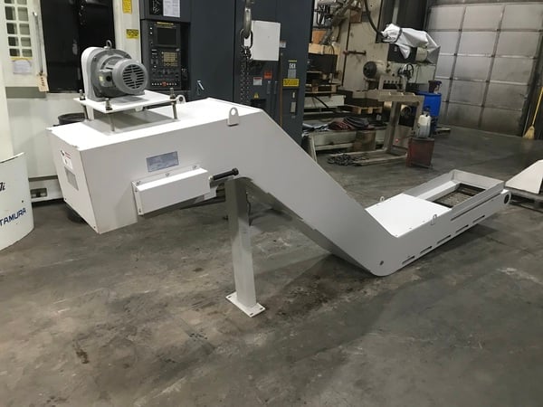 29" x 164" Sungwoo #VTC-16/20, chip conveyor, 220 V., 44" discharge height - Image 1