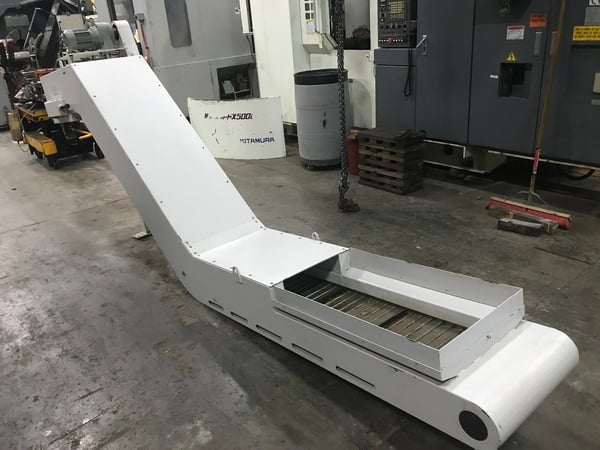 29" x 164" Sungwoo #VTC-16/20, chip conveyor, 220 V., 44" discharge height - Image 2