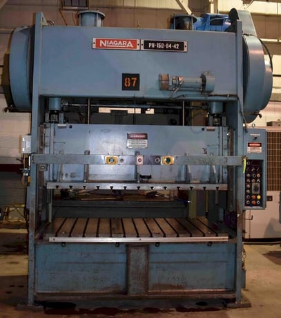 150 Ton, Niagara #PN-150-84-42, straight side double crank, 6" stroke, 16" Shut Height, 84" x42" bed, 20" - Image 1