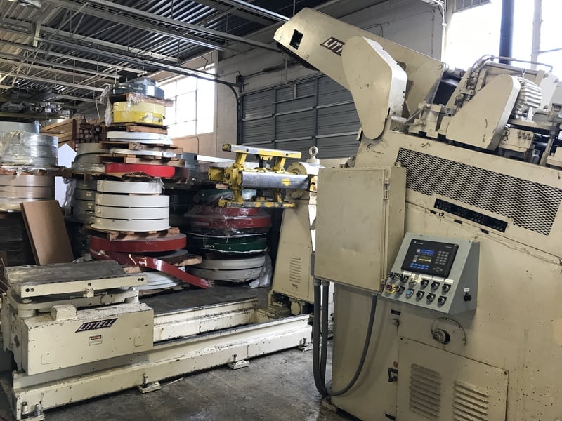 10000 lb. Littell #90-30 / S200, coil reel w/ coil car & straightener, 30" W, 60" OD, 20"-24" ID, hydraulic - Image 7