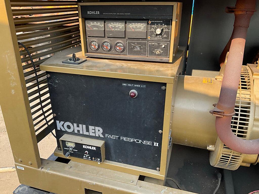 60 KW Kohler #60RZ251, Fast Response-II Portable Generator, 240 Volts, 78 hours, 180 Amp, 608 RPM, gas, 1989 - Image 9