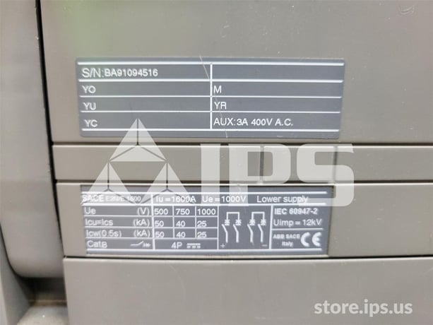 1600 Amps ABB Sace Emax DC E2n/e Four Pole Eo/bi 125 Volts DC Control, Pr123/dc Lsig, 1600 Amps Ct, 1600 Amps - Image 5