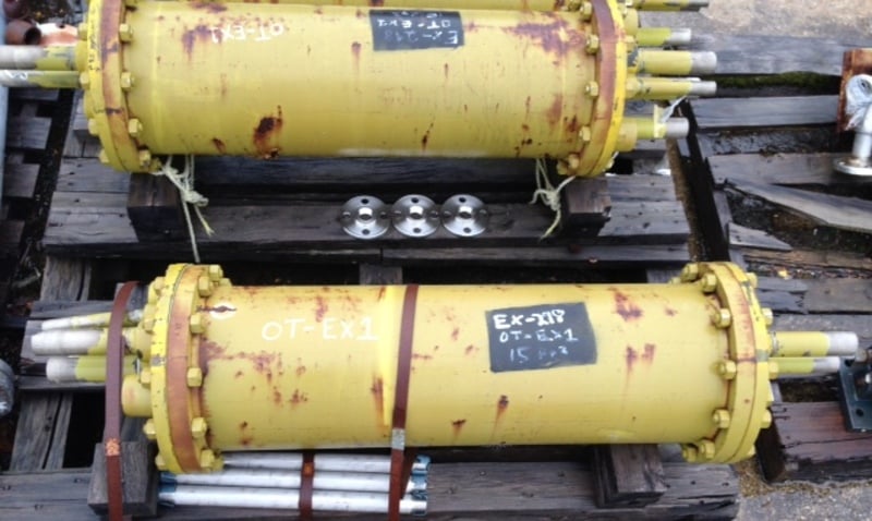 15 sq.ft., 260 psig shell, 250 psig tube, Aerco #SW1A03, steam to water heat exchanger, Carbon Steel, SB62 - Image 1