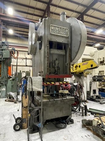 150 Ton, Minster #G1-150, OBI press, 6" stroke, 21" Shut Height, air clutch & brake, 40-80 VSPM - Image 1