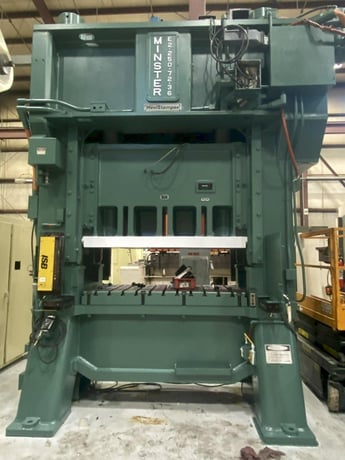 250 Ton, Minster #E2-250-72-36 Hevi-Stamper straight side press, 4" stroke, 25" Shut Height, air clutch, 1988 - Image 1