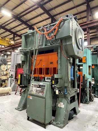 250 Ton, Minster #E2-250-72-36 Hevi-Stamper straight side press, 4" stroke, 25" Shut Height, air clutch, 1988 - Image 7