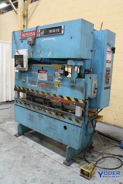 55 Ton, Niagara #HB-55-4-6, hydraulic press brake, 6' overall, 54" between housing, 5 HP, 0"-6" stroke, 1994 - Image 9