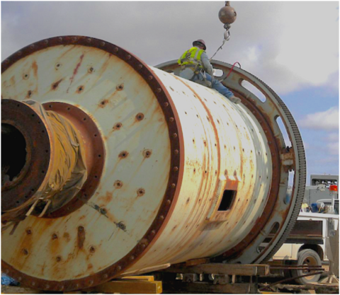 10' x 14' Marcy Ball Mill with 800 HP motor, Overflow discharge, Pinion, 1.5 SF - Image 3