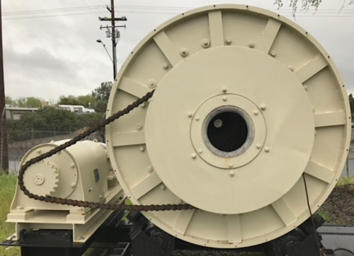 5' x 3' SAG mill with 20 HP, Skid mounted, Chain-driven w/ rollers under shell - Image 3