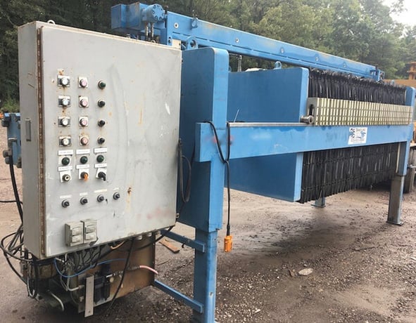48" x 48" Ascension #EP1200/32-40, filter press, 40 chambers, 42 polypropelyene plates, 50.8 cu.ft., 961.8 - Image 2