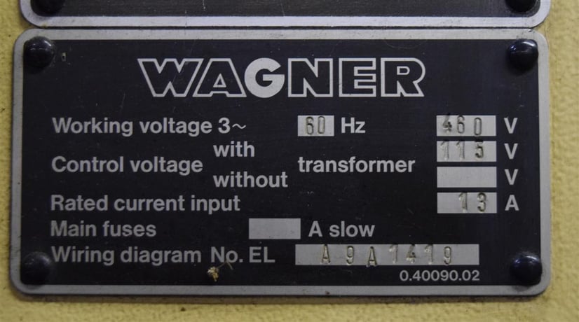 10" Wagner #WAS-70, cold saw, 460 V., powered hydraulic feed - Image 7