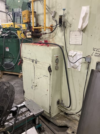 220 Ton, Aida #PDC-20, double crank gap frame press, 9.8" stroke, 19.6" Shut Height, 4.1" adj., 33 SPM, 94.4" - Image 4
