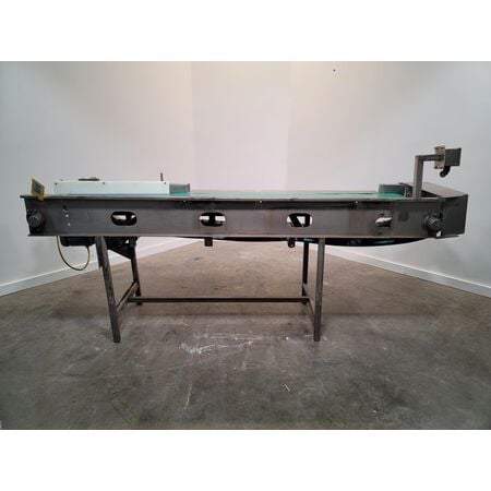 20" width x 8' long, stainless steel slider, bed flat belt conveyor - Image 3