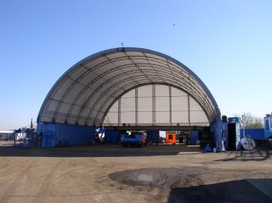 42' x 260' Coverall Shelter #TAS, fabric shelter, 4-doors, fabric not included - Image 1