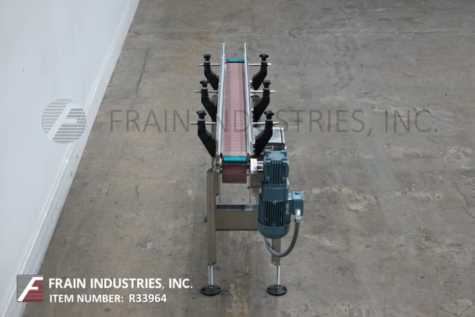 4-1/2" wide x 4.8' long, BMI / Benda, table top conveyor belt, mounted on 4 leg Stainless Steel frame - Image 3