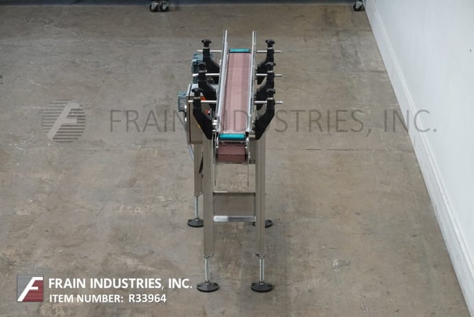 4-1/2" wide x 4.8' long, BMI / Benda, table top conveyor belt, mounted on 4 leg Stainless Steel frame - Image 4