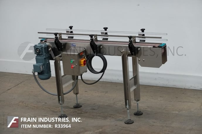 4-1/2" wide x 4.8' long, BMI / Benda, table top conveyor belt, mounted on 4 leg Stainless Steel frame - Image 5