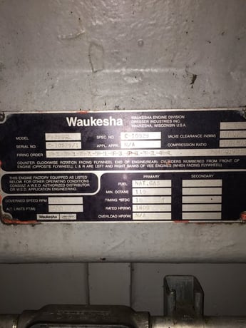 1609 HP @ 1000 RPM, Waukesha #P9390GL, natural gas engine core, S/N C-10929/1 - Image 2
