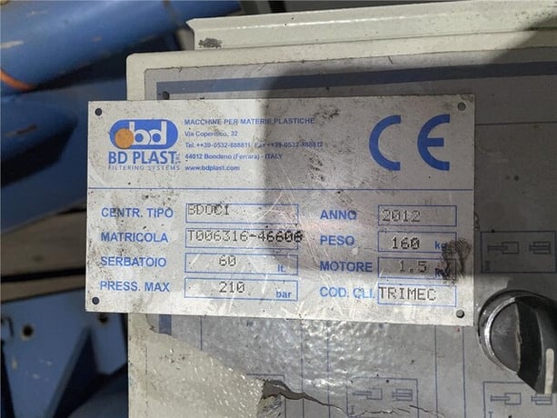 6.2" BD Plast, slide plate screen changer, hydraulic power pack w/ accumulator, #19124A - Image 2