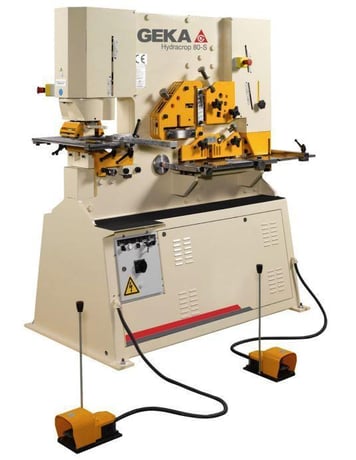 5" x 5" x 1/2" Geka #Hydracrop-80S, universal hydraulic ironworker, 165 Ton, NEW - Image 1