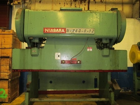 260 Ton, Niagara #N-260-8-12, press brake, 12' overall, 102" between housing, 4" stroke, 10-1/2" throat - Image 1