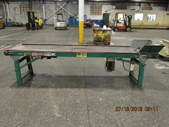 16" wide x 9.7' long, Automated Conveyor Systems, Flat Belt Type, mounted start/stop control, speed control - Image 1