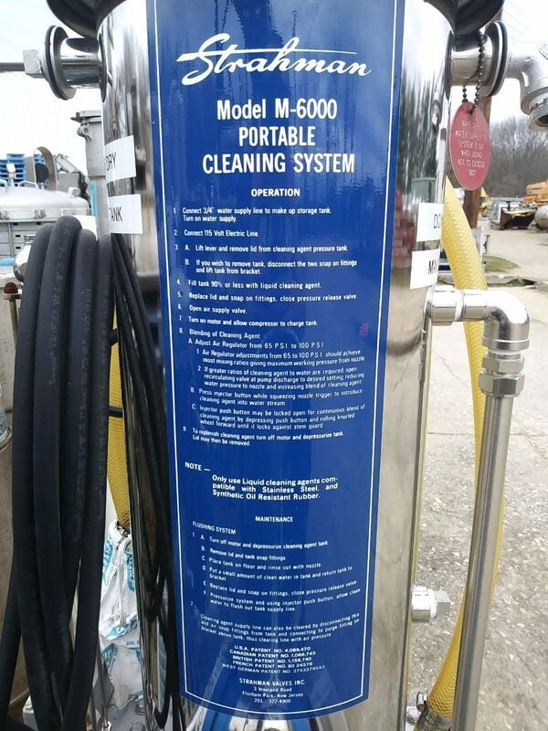 Strahman #M-6000, Portable Cleaning System, CIP sytem, Skid mounted, with Stainless Steel tanks - Image 3