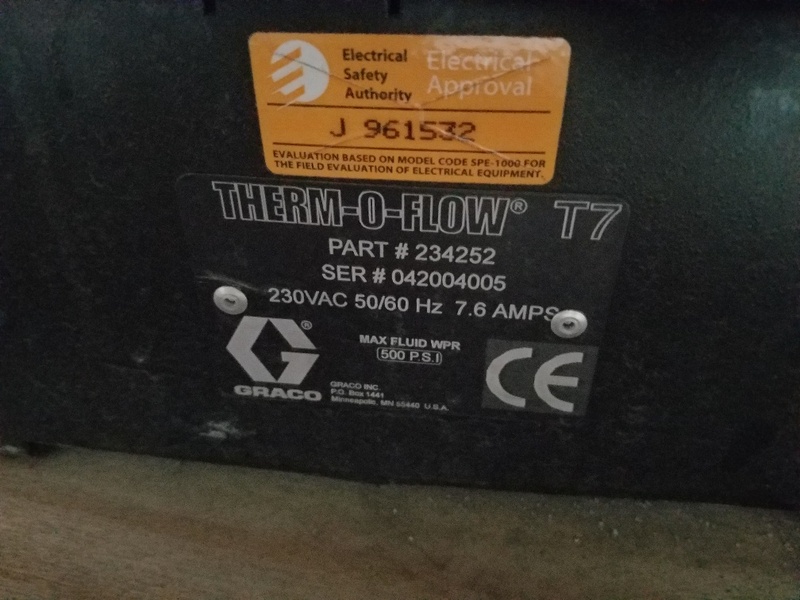 Graco #THERMOFLOW T7 / THERM O FLOW, Hot Melt Tank System, 230 V., 50/60 Hz, 7.6 Amps - Image 2