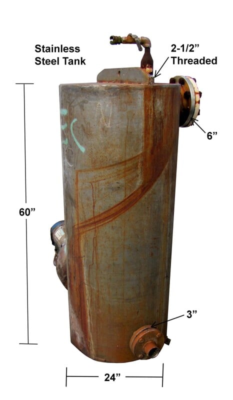 50 GPM, Discflo Corp., Stainless Steel Pump, suction pot 2' diameter x 5' T/T - Image 2