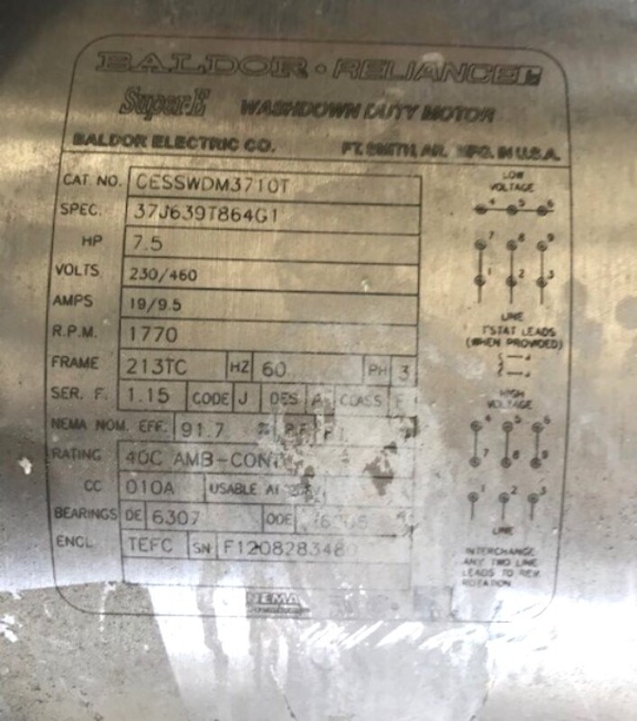 250 GPM @ 30' TDH, Fristam #FPR3451250, Centrifugal Pump, 3" x2", Stainless Steel - Image 2